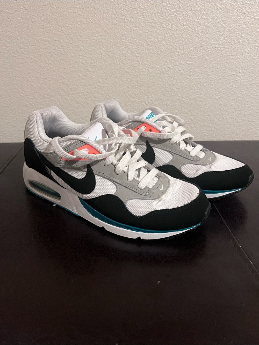 Nike Men's Air Max Correlate - White Black Gray with Teal and Coral Accents